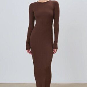 Eterne Brown Long Sleeve Dress